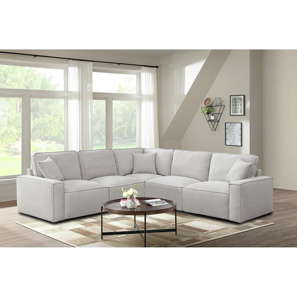 Picket House Furnishings - Joan 5PC Power Motion Sectional Set in Culp Bloke Cotton - U-16100-8290-PW-5PC veiw 1