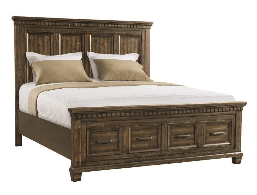 Picket House Furnishings - Johnny 2 Drawer Queen Storage Bed in Smokey Walnut - MB600QB veiw 1