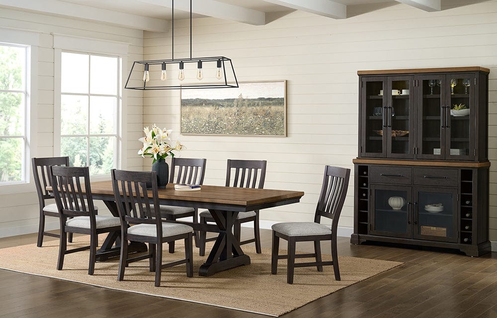 Picket House Furnishings -  Johnshaven 5PC Standard Height Dining Set in Espresso and Brown-Table and Four Chairs - D-16670-8-DT-5PC view 7
