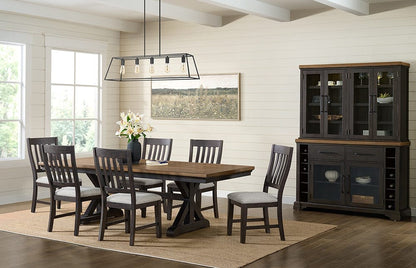 Picket House Furnishings -  Johnshaven 7PC Standard Height Dining Set in Espresso and Brown-Table and Six Chairs - D-16670-8-DT-7PC view 7