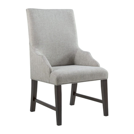 Picket House Furnishings -  Johnshaven Dining Host Chair with Light Grey Fabric in Espresso Set of 2 - D-16670-8-HC view 2