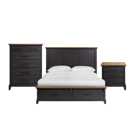 Picket House Furnishings -  Johnshaven  King Storage 3PC Bedroom Set in Espresso & Brown - B-16670-5-KSB-3PC view 1