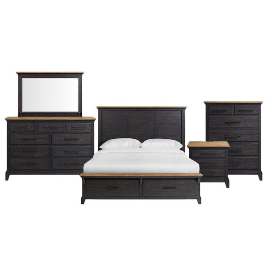 Picket House Furnishings -  Johnshaven  King Storage 5PC Bedroom Set in Espresso & Brown - B-16670-5-KSB-5PC view 1