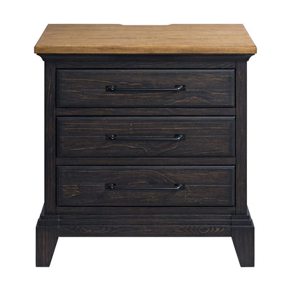 Picket House Furnishings -  Johnshaven  Nightstand with Charger & Sensor Light in Espresso & Brown - B-16670-5-NS view 2