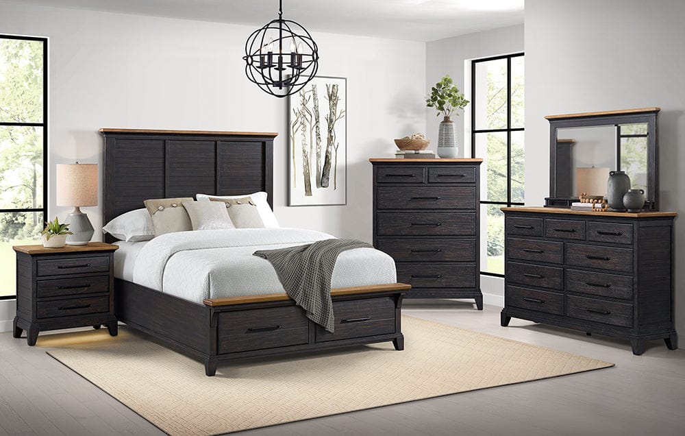 Picket House Furnishings -  Johnshaven  Nightstand with Charger & Sensor Light in Espresso & Brown - B-16670-5-NS view 5