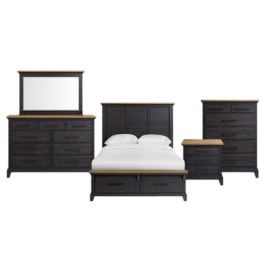 Picket House Furnishings -  Johnshaven  Queen Storage 5PC Bedroom Set in Espresso & Brown - B-16670-5-QSB-5PC view 1