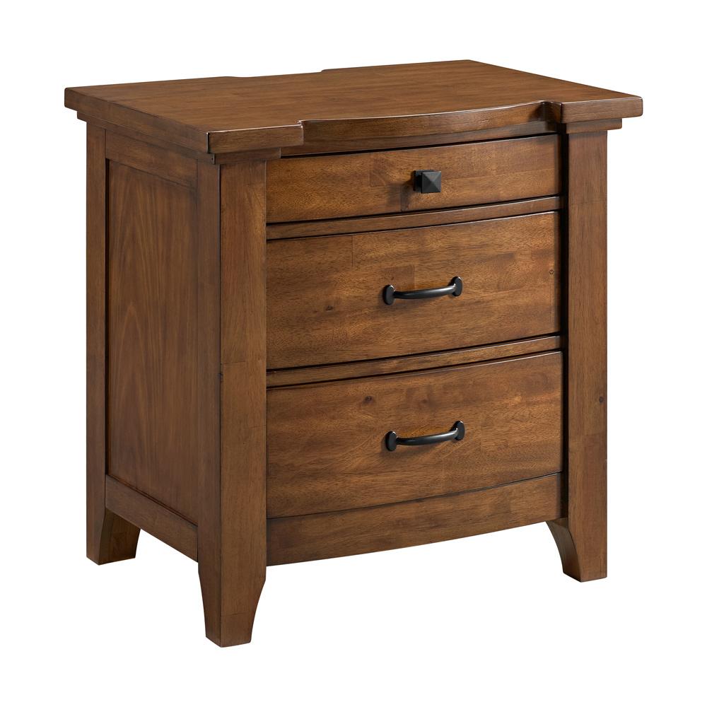 Picket House Furnishings - Joseph 3-Drawer Nightstand with USB and Power in Chestnut - B-15580-5-NS veiw 1