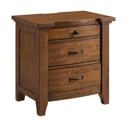 Picket House Furnishings - Joseph 3-Drawer Nightstand with USB and Power in Chestnut - B-15580-5-NS veiw 1