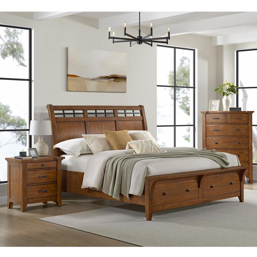 Picket House Furnishings - Joseph King Sleigh Storage 3PC Bedroom Set in Chestnut - B-15580-5-KSB-3PC view 1