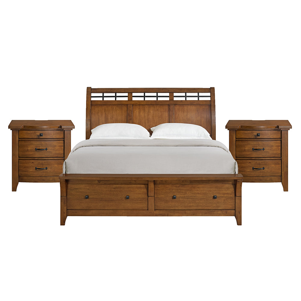 Picket House Furnishings - Joseph King Sleigh Storage 3PC Bedroom Set in Chestnut - B-15580-5-KSB-NS2 view 1