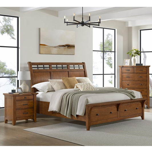 Picket House Furnishings - Joseph King Sleigh Storage 3PC Bedroom Set in Chestnut - B-15580-5-KSB-3PC veiw 1