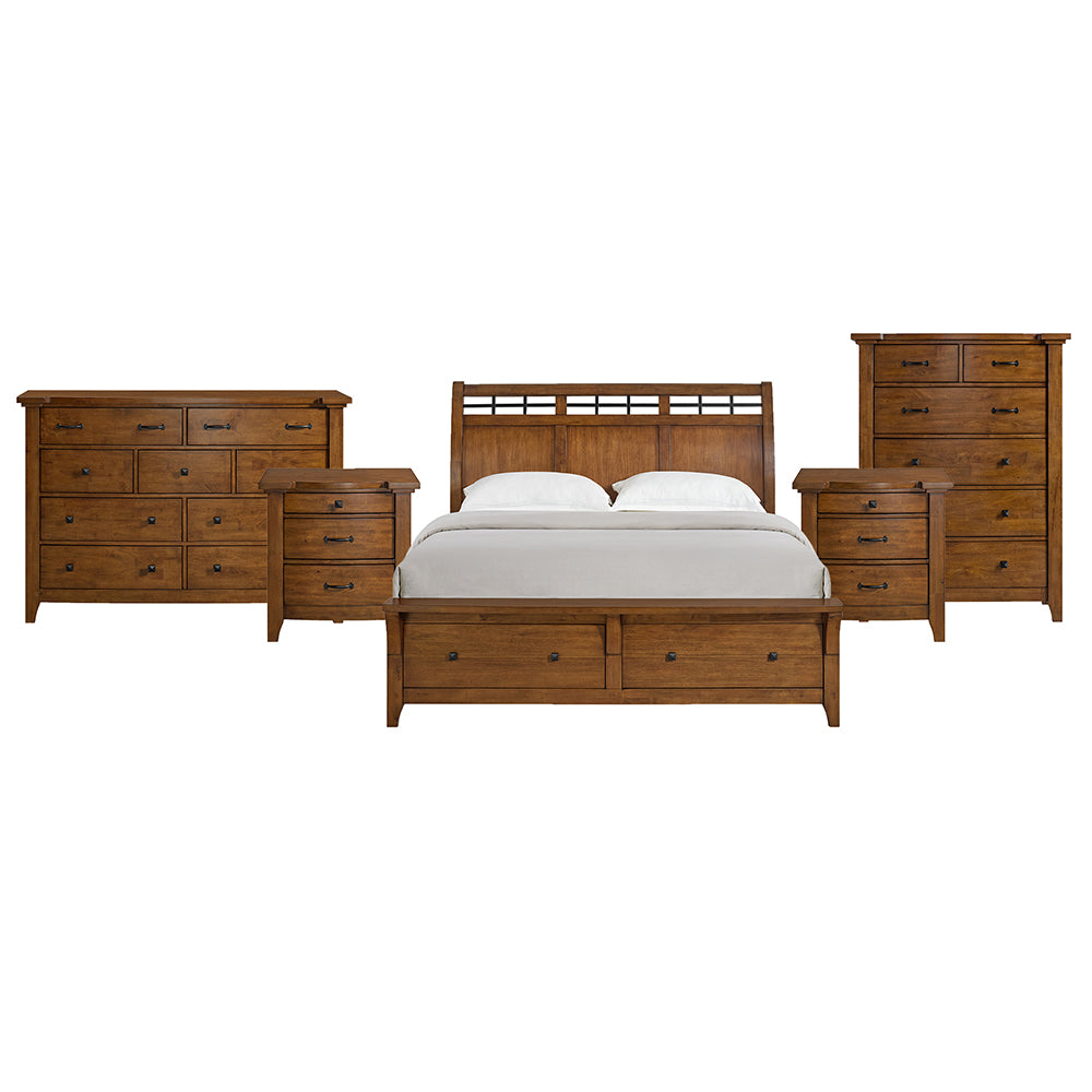 Picket House Furnishings - Joseph King Sleigh Storage 5PC Bedroom Set in Chestnut - B-15580-5-KSB-NSDRC view 1