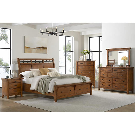 Picket House Furnishings - Joseph King Sleigh Storage 5PC Bedroom Set in Chestnut - B-15580-5-KSB-5PC veiw 1