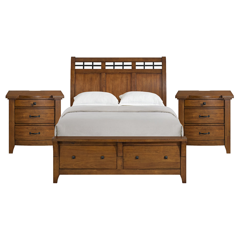 Picket House Furnishings - Joseph Queen Sleigh Storage 3PC Bedroom Set in Chestnut - B-15580-5-QSB-NS2 view 1