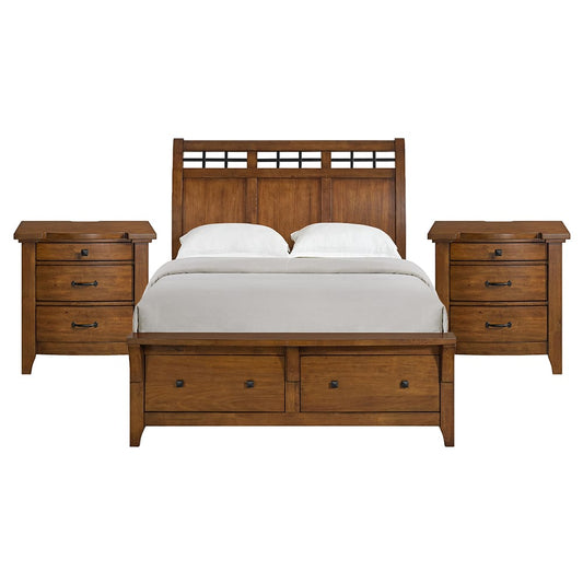 Picket House Furnishings - Joseph Queen Sleigh Storage 3PC Bedroom Set in Chestnut - B-15580-5-QSB-NS2 view 1