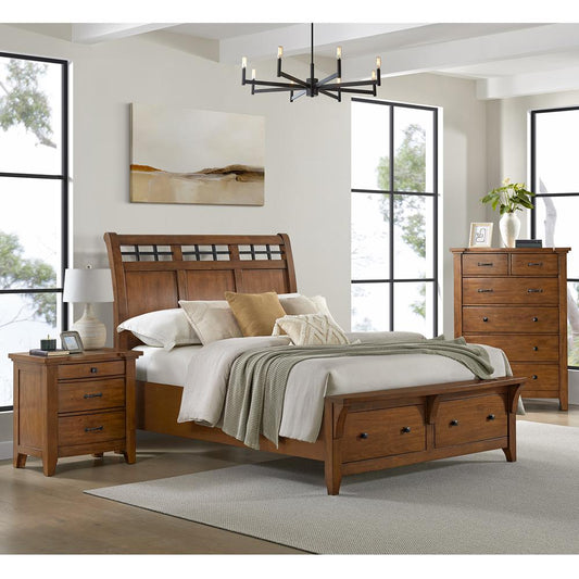 Picket House Furnishings - Joseph Queen Sleigh Storage 3PC Bedroom Set in Chestnut - B-15580-5-QSB-3PC veiw 1