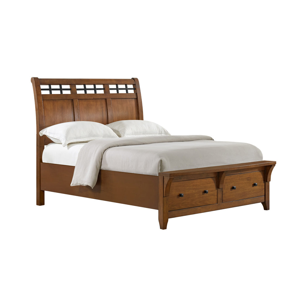 Picket House Furnishings - Joseph Queen Sleigh Storage 5PC Bedroom Set in Chestnut - B-15580-5-QSB-NSDRC view 4