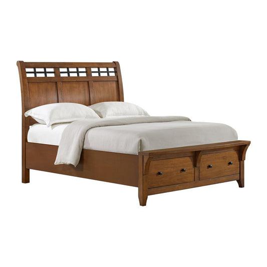 Picket House Furnishings - Joseph Queen Sleigh Storage Bed in Chestnut - B-15580-5-QSB veiw 1