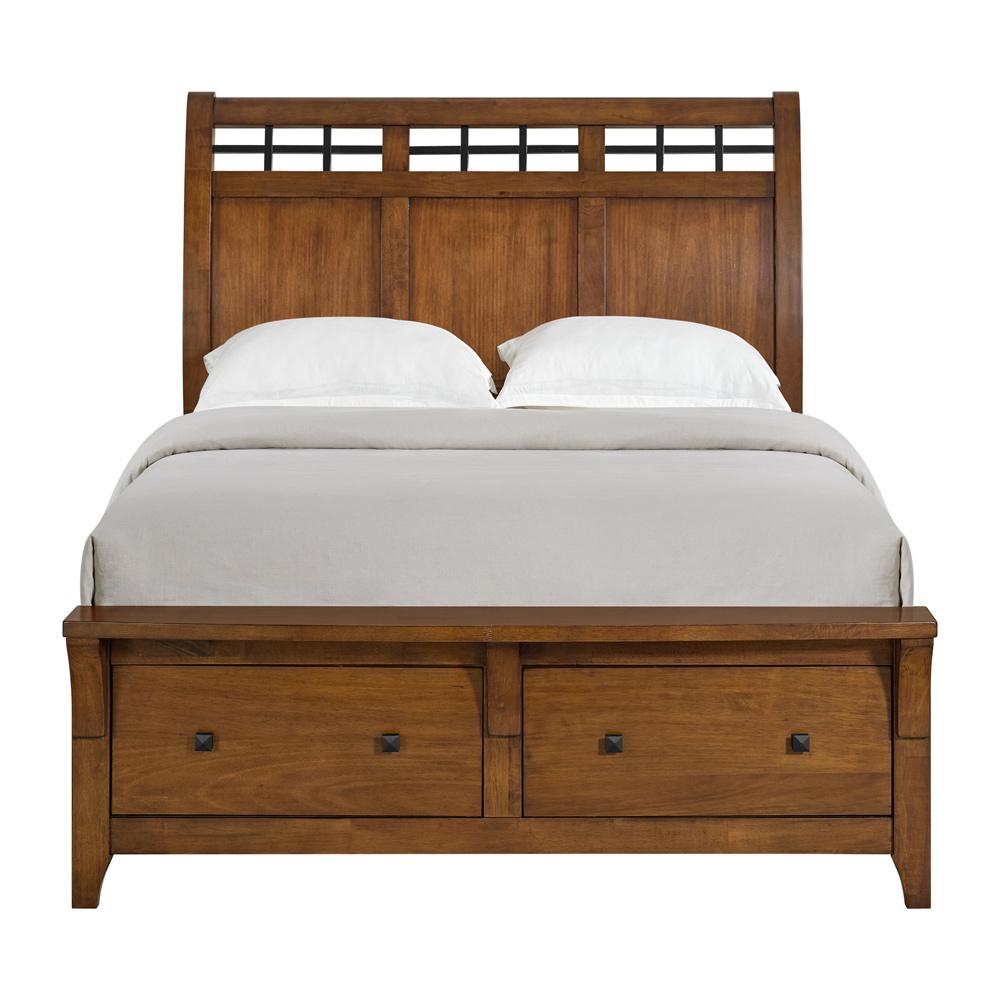 Picket House Furnishings - Joseph Queen Sleigh Storage Bed in Chestnut - B-15580-5-QSB veiw 2