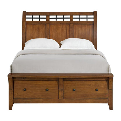 Picket House Furnishings - Joseph Queen Sleigh Storage Bed in Chestnut - B-15580-5-QSB veiw 2