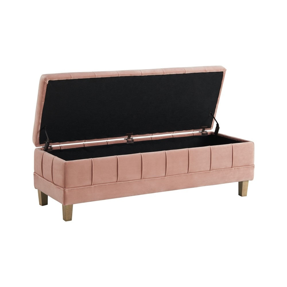 Picket House Furnishings - Jude Tufted Storage Ottoman In Blush - UCB1812001WWE veiw 2