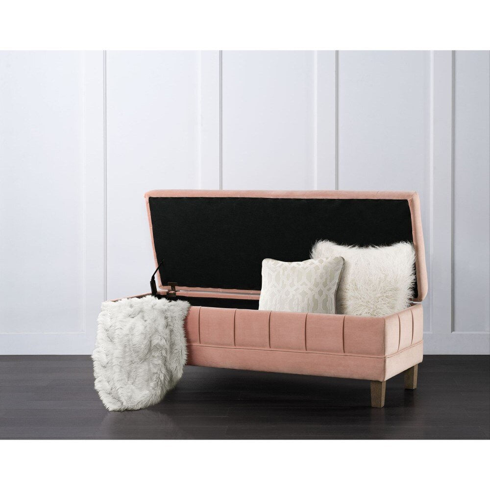 Picket House Furnishings - Jude Tufted Storage Ottoman In Blush - UCB1812001WWE veiw 11