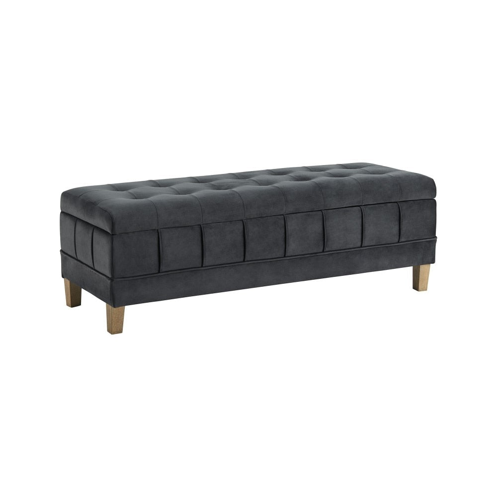 Picket House Furnishings - Jude Tufted Storage Ottoman In Gun Metal - UCB1819001WWE view 1