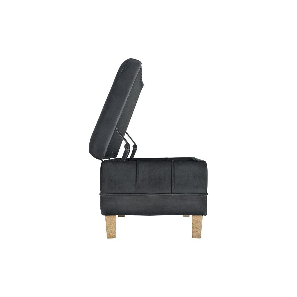 Picket House Furnishings - Jude Tufted Storage Ottoman In Gun Metal - UCB1819001WWE view 6