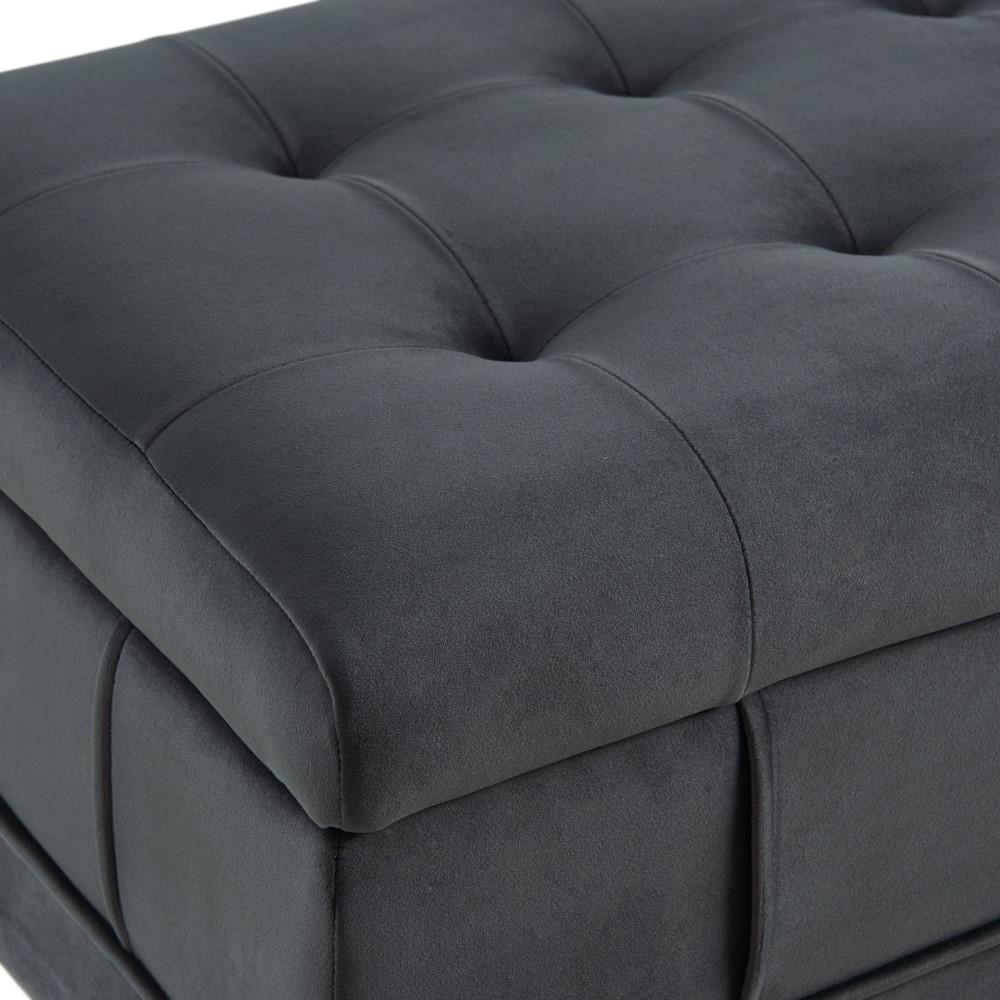 Picket House Furnishings - Jude Tufted Storage Ottoman In Gun Metal - UCB1819001WWE view 9