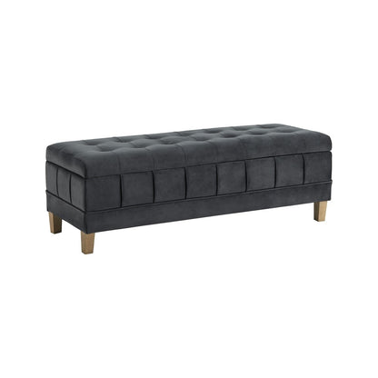 Picket House Furnishings - Jude Tufted Storage Ottoman In Gun Metal - UCB1819001WWE veiw 1