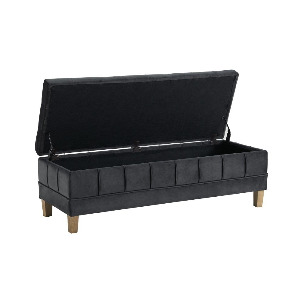 Picket House Furnishings - Jude Tufted Storage Ottoman In Gun Metal - UCB1819001WWE veiw 2