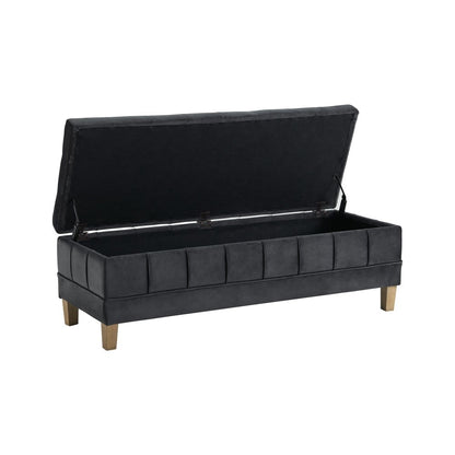 Picket House Furnishings - Jude Tufted Storage Ottoman In Gun Metal - UCB1819001WWE veiw 2