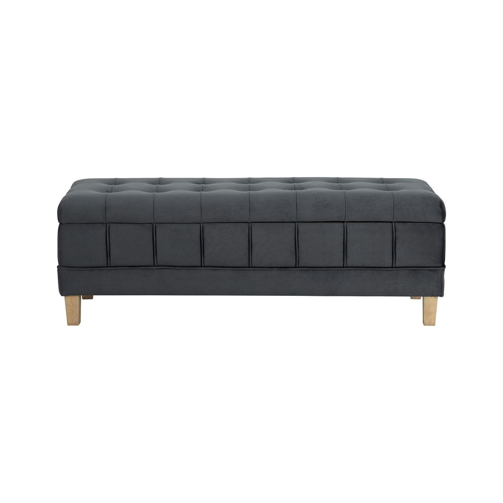 Picket House Furnishings - Jude Tufted Storage Ottoman In Gun Metal - UCB1819001WWE veiw 3