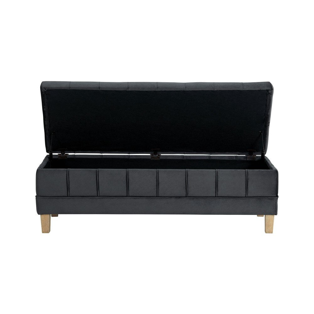 Picket House Furnishings - Jude Tufted Storage Ottoman In Gun Metal - UCB1819001WWE veiw 4