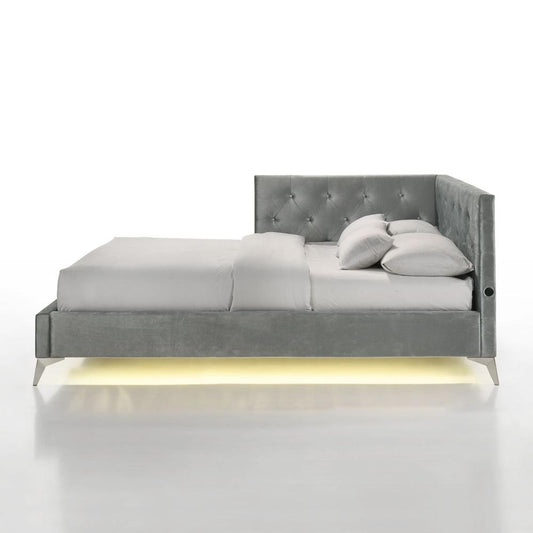 Picket House Furnishings - Juniper Full UPH Corner Bed with LED and USB in Grey - B-480-3-FCB veiw 2