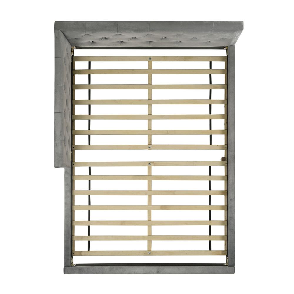 Picket House Furnishings - Juniper Full UPH Corner Bed with LED and USB in Grey - B-480-3-FCB veiw 3