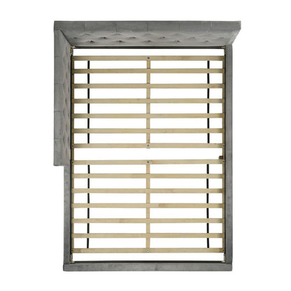 Picket House Furnishings - Juniper Full UPH Corner Bed with LED and USB in Grey - B-480-3-FCB veiw 3