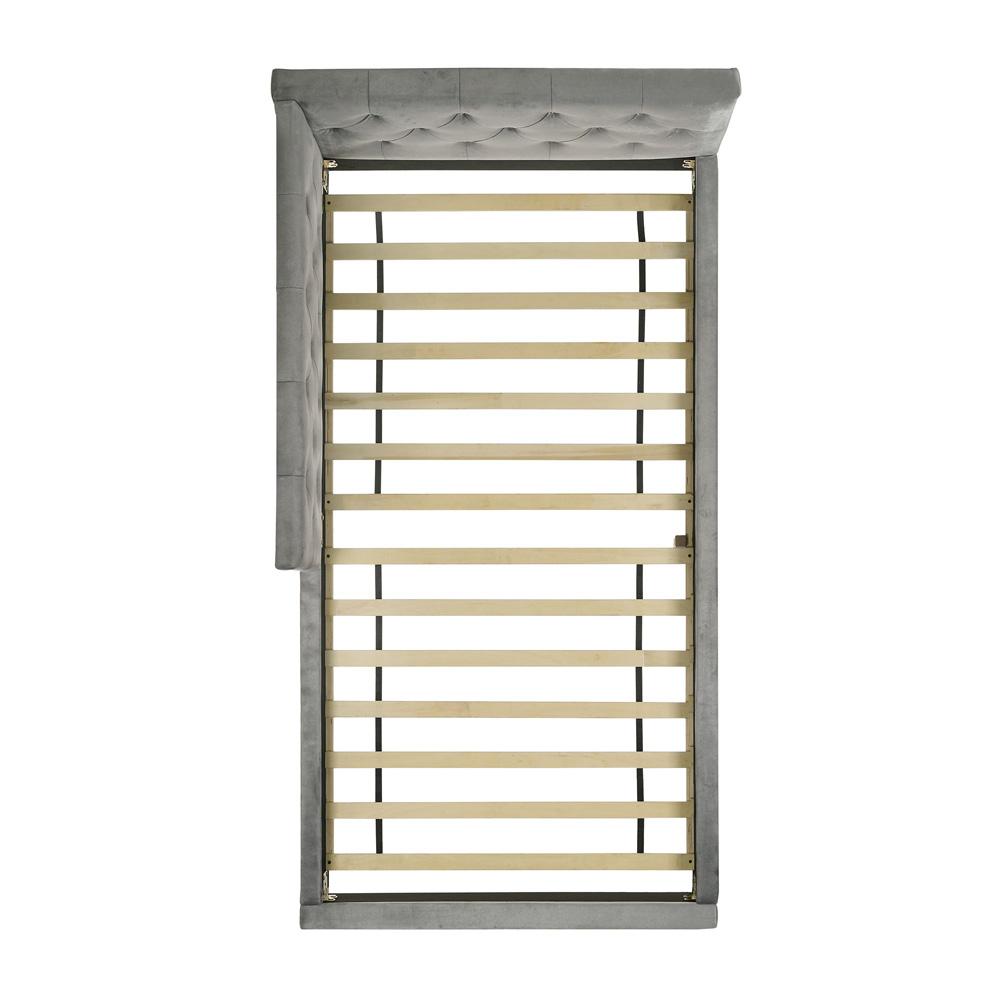 Picket House Furnishings - Juniper Twin UPH Corner Bed with LED and USB in Grey - B-480-3-TCB veiw 3