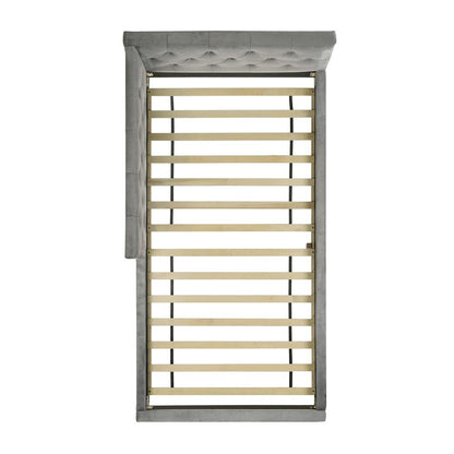Picket House Furnishings - Juniper Twin UPH Corner Bed with LED and USB in Grey - B-480-3-TCB veiw 3