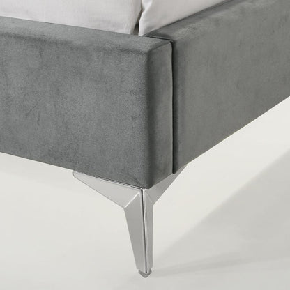 Picket House Furnishings - Juniper Twin UPH Corner Bed with LED and USB in Grey - B-480-3-TCB veiw 4
