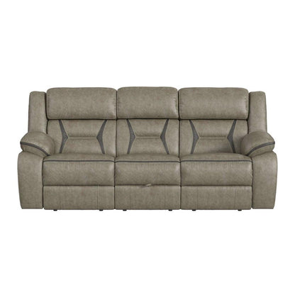 Picket House Furnishings -  Kaoru Motion Sofa with DDT, Drawer and PWS in Corral Grey - U-8490-9760-308D veiw 2