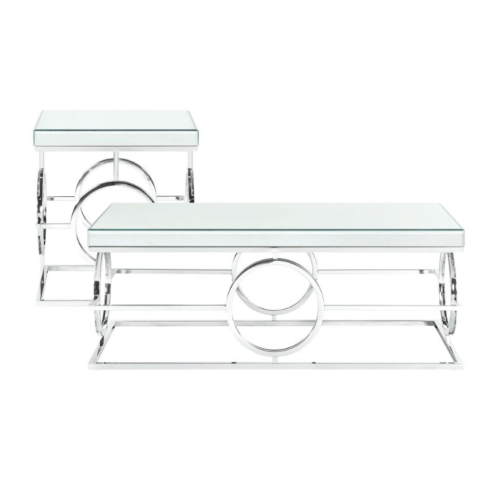 Picket House Furnishings - Katie 2PC Occasional Table Set in Chrome - CTPL1002PC veiw 1