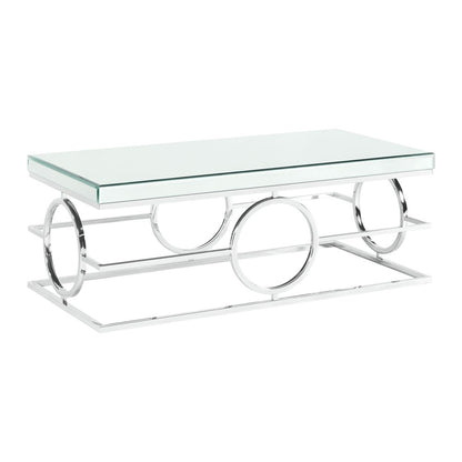 Picket House Furnishings - Katie Rectangle Mirrored Coffee Table in Chrome - CTPL100CT veiw 1
