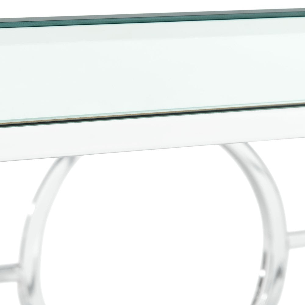 Picket House Furnishings - Katie Rectangle Mirrored Coffee Table in Chrome - CTPL100CT veiw 6