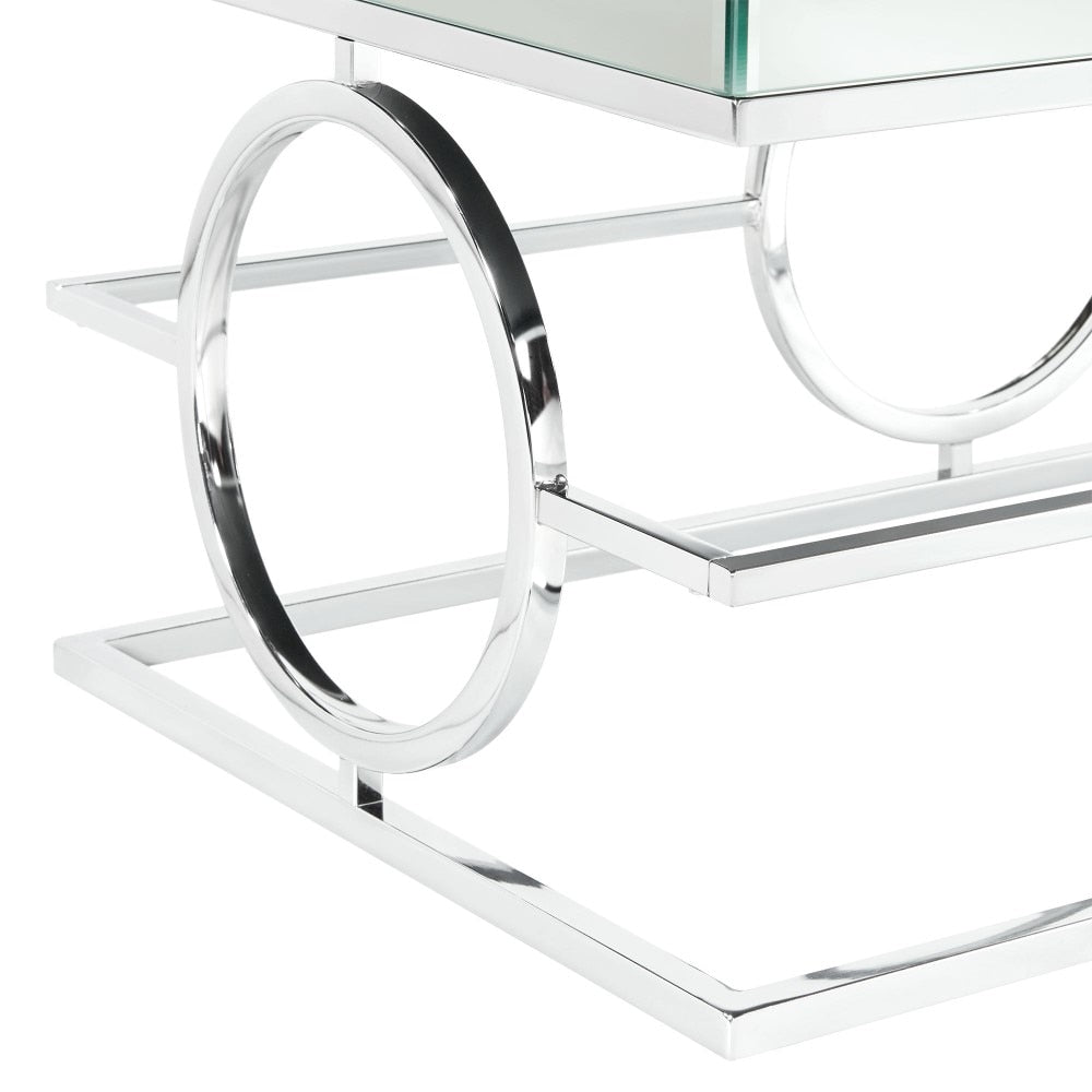 Picket House Furnishings - Katie Rectangle Mirrored Coffee Table in Chrome - CTPL100CT veiw 7