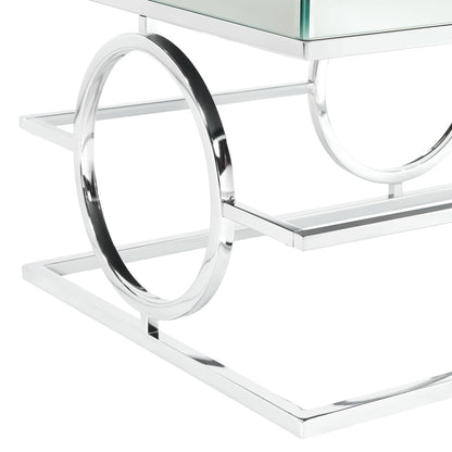 Picket House Furnishings - Katie Rectangle Mirrored Coffee Table in Chrome - CTPL100CT veiw 7