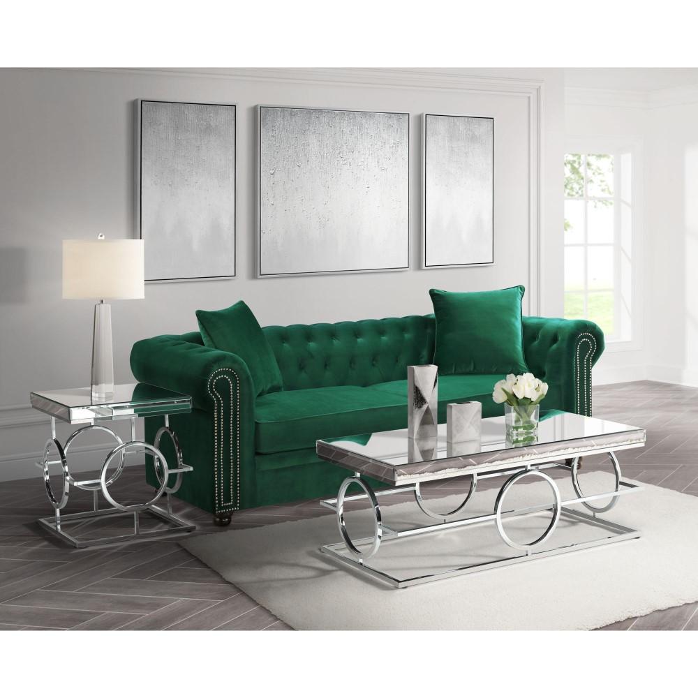 Picket House Furnishings - Katie Rectangle Mirrored Coffee Table in Chrome - CTPL100CT veiw 8
