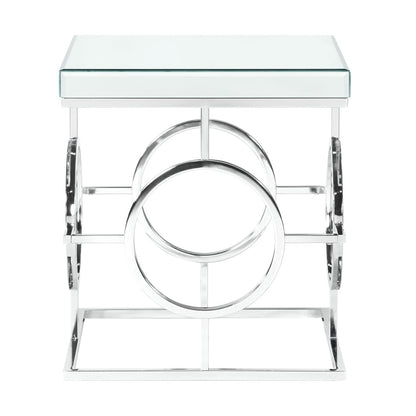 Picket House Furnishings - Katie Square Mirrored End Table in Chrome - CTPL100ET veiw 2