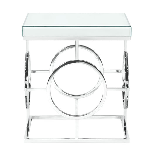 Picket House Furnishings - Katie Square Mirrored End Table in Chrome - CTPL100ET veiw 2