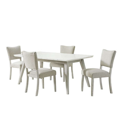 Picket House Furnishings - Kean  5PC Dining Set in White with Table and Four Chairs - D-1270-B5PC veiw 1